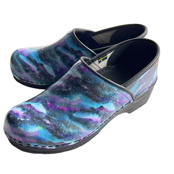 BJORK clogs shoes 38 7.5 like Dansko sanita blue purple nurse chef - Picture 5 of 7